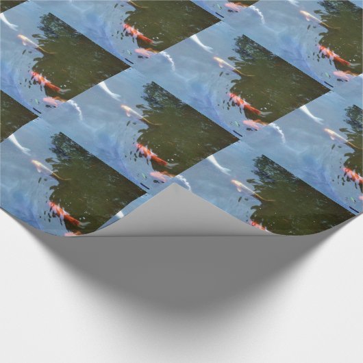 Vis, Koi Carps in vijver Cadeaupapier (Hoek)
