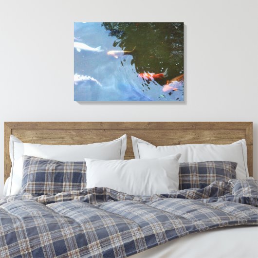 Vis, Koi Carps in vijver Canvas Afdruk (Insitu (Slaapkamer))