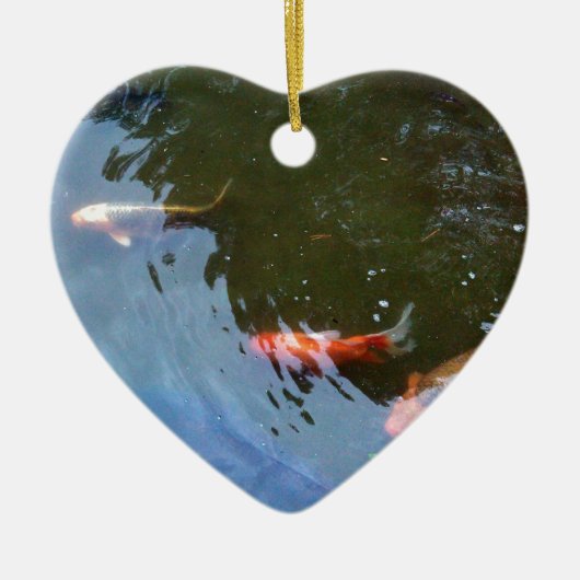 Vis, Koi Carps in vijver Keramisch Ornament (Voorkant)