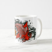Vis koi fish tattoo old school style koffiemok (Voorkant rechts)