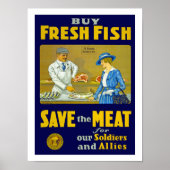 Vis kopen ~ Vlees opslaan Poster (Voorkant)