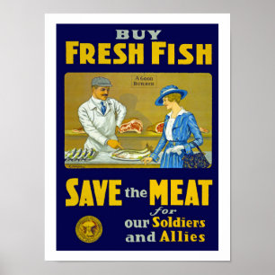 Vis kopen ~ Vlees opslaan Poster