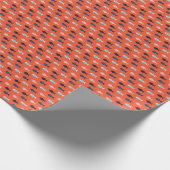 vis, koraalrood patroon. cadeaupapier (Hoek)