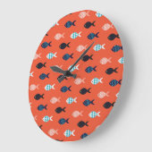  vis, koraalrood patroon. grote klok (Hoek)