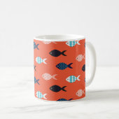 vis, koraalrood patroon. koffiemok (Voorkant rechts)