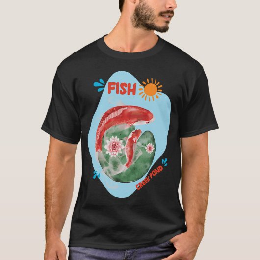 Vis kreek vijver (Koi) T-shirt (Voorkant)