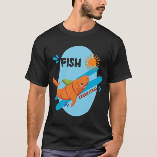Vis kreek vijver t-shirt (Voorkant)
