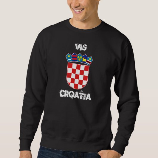 Vis, Kroatië met wapenmantel Trui (Voorkant)
