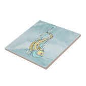 Vis Kunst Blauw Mozaïek Nautisch Tegeltje (Zijkant)