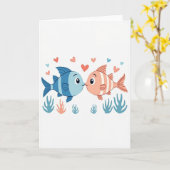 Vis Kussen Liefdeskaart Kaart (Gele Bloem)