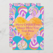 Vis laat Lila goud turquoise kerst Feestdagenkaart (Voorkant / Achterkant)