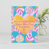 Vis laat Lila goud turquoise kerst Feestdagenkaart (Staand voorkant)