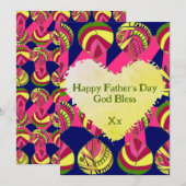 Vis laat magenta groene Vaderdag Feestdagenkaart (Voorkant / Achterkant)