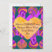 Vis laat Paarse groene Sinaasappel kerst Feestdagenkaart (Voorkant)