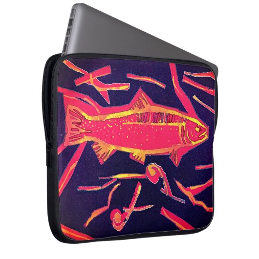 vis laptop sleeve (Voorkant Rechts)