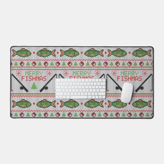 Vis Lelijke Kersttrui Bureaumat (Keyboard & Muis)