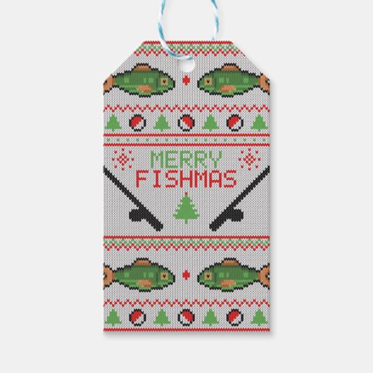 Vis Lelijke Kersttrui Cadeaulabel (Voorkant)
