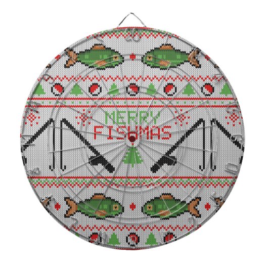 Vis Lelijke Kersttrui Dartbord (Voorkant)
