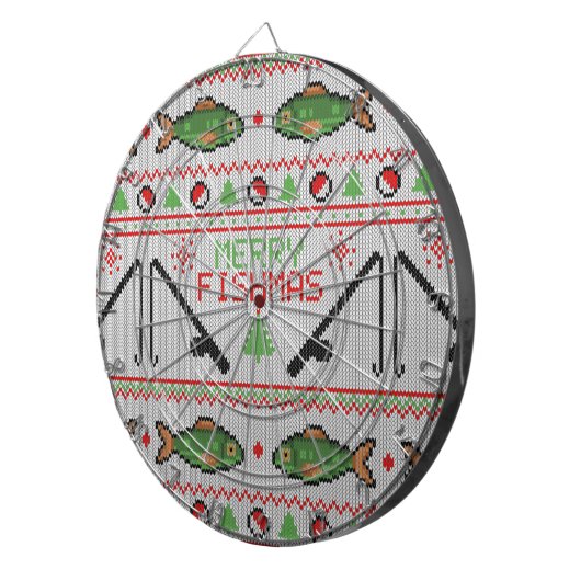 Vis Lelijke Kersttrui Dartbord (Voorkant Rechts)