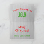 Vis Lelijke Kersttrui Feestdagen Kaart (Binnen)