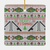 Vis Lelijke Kersttrui Keramisch Ornament (Achterkant)