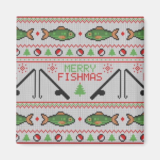 Vis Lelijke Kersttrui Magneet (Voorkant)