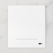 Vis-maaltijdoptie bruiloft plaatskaartje (Buitenkant ongevouwen)