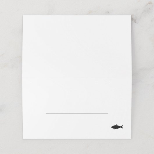 Vis-maaltijdoptie bruiloft plaatskaartje (Buitenkant ongevouwen)