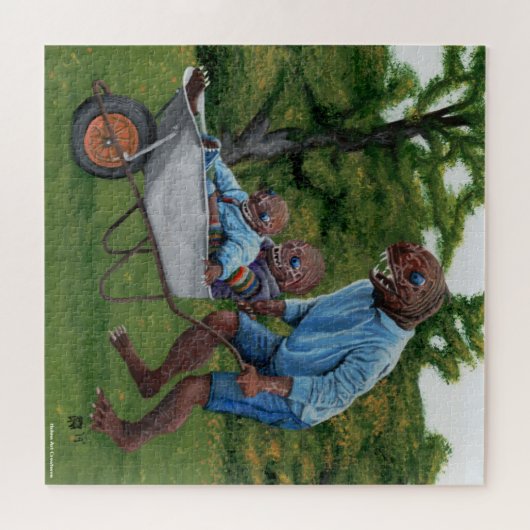 Vis Man Herfst Leuk Fantasy Kunst Grote Puzzel (Horizontaal)