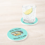 Vis meer panvissen werken minder zandsteen onderzetter (Zijkant)