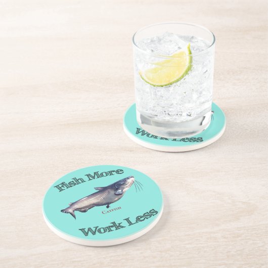 Vis meer vis minder werk zandsteen onderzetter (Zijkant)