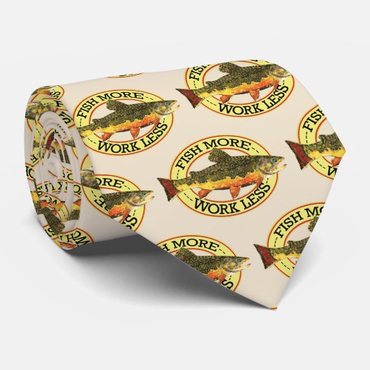 Vis meer werk Minder Brook forel Vliegende boer Stropdas (Opgerold)