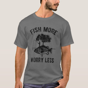 Vis Meer Zorgen Minder Grappig Visser Gift T-shirt