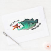 Vis met Attitude van kunstenaar Mike Quinn Rechthoekige Sticker (Envelop)