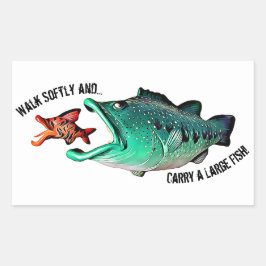 Vis met Attitude van kunstenaar Mike Quinn Rechthoekige Sticker