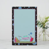 Vis met balkrand Niet-beklede bakkerij Briefpapier (Staand voorkant)