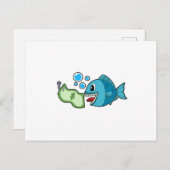 Vis met bankbiljet briefkaart (Voorkant / Achterkant)