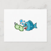 Vis met bankbiljet briefkaart (Voorkant)