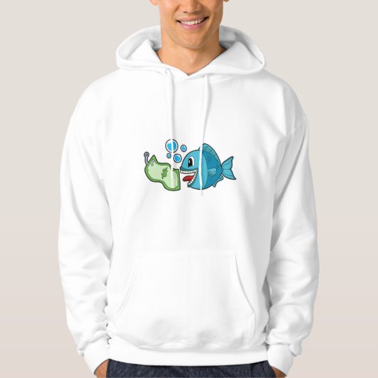 Vis met banknotitie hoodie (Voorkant)