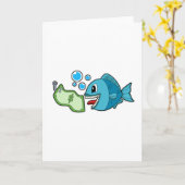 Vis met banknotitie kaart (Gele Bloem)