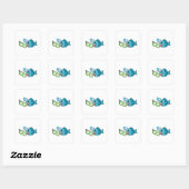 Vis met banknotitie vierkante sticker (Vel)