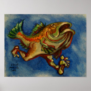 Vis met benen poster