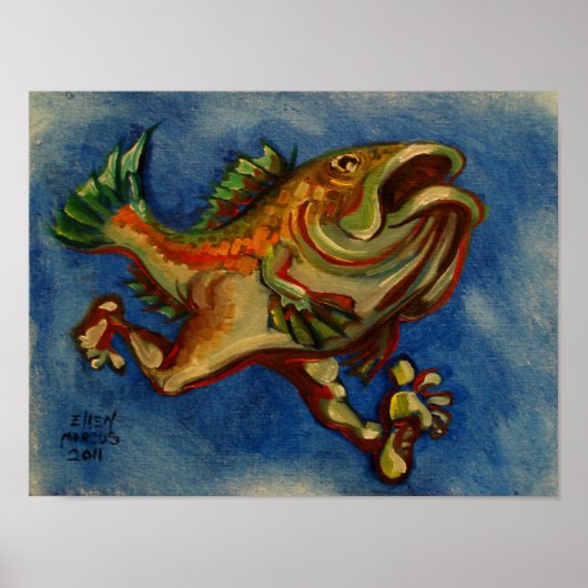 Vis met benen poster (Voorkant)