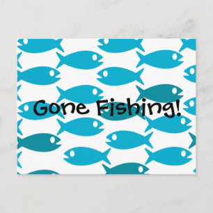 Vis met de naam briefkaart Gone Fishin!