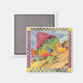 Vis met geruite rand #1 magneet (Voorkant / Achterkant)