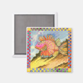 Vis met geruite rand #2 magneet (Voorkant / Achterkant)