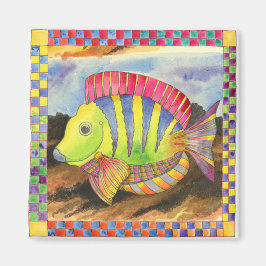 Vis met geruite rand #3 magneet