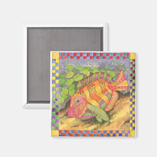 Vis met geruite rand #5 magneet (Voorkant / Achterkant)