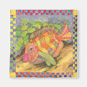 Vis met geruite rand #5 magneet (Voorkant)