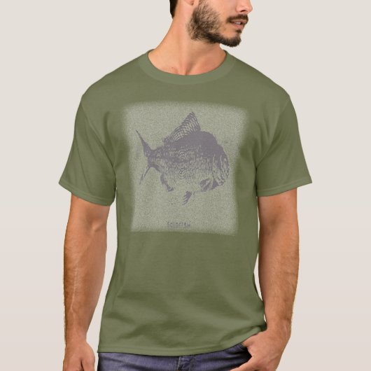 Vis met verhard goud t-shirt (Voorkant)